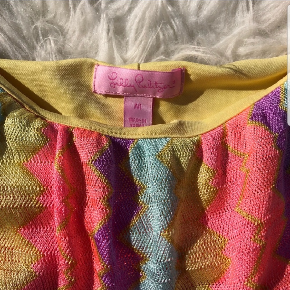 Lilly Pulitzer Laya Chevron Dress Size Medium - Picture 5 of 7